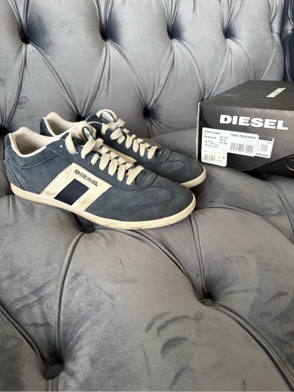 Diesel Lounge Men’s Sneakers Blue Suede Leather Casual Shoes Size 10,5 Box Y2K - Picture 12 of 12